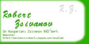 robert zsivanov business card